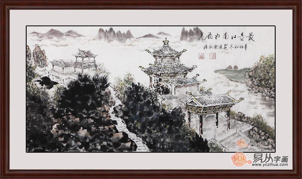 家里客厅挂什么画 国画山水画寓意好