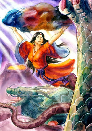 答:上古神话诸神混沌天神-较正式的说法,盘古为开天辟地之始神,但仍