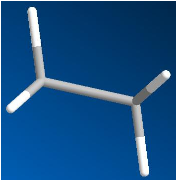 棒状模型(sticks)示例图 (3)球棍模型(ball & stick):球棍模型中的