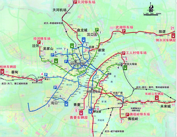 武汉六年内再增10条地铁 6条连接机场火车站