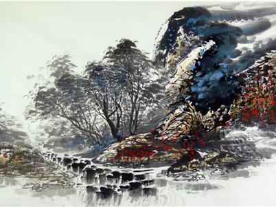 近代山水画的泼墨