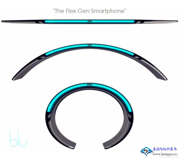 全球首款可弯曲、可穿戴的智能手机Blu面世