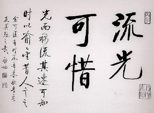 启功楷书书法作品《流光可惜》
