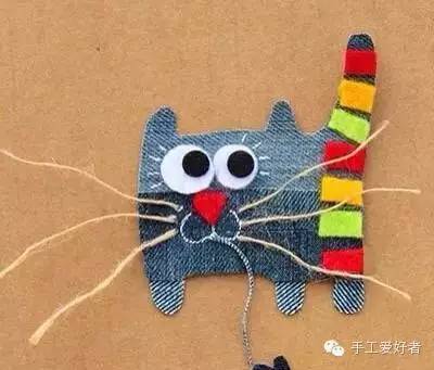 旧牛仔裤diy动物布贴画,废旧牛仔大解放!