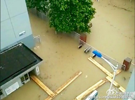 网曝南京理工大学宿舍被淹 水位近腰(图)