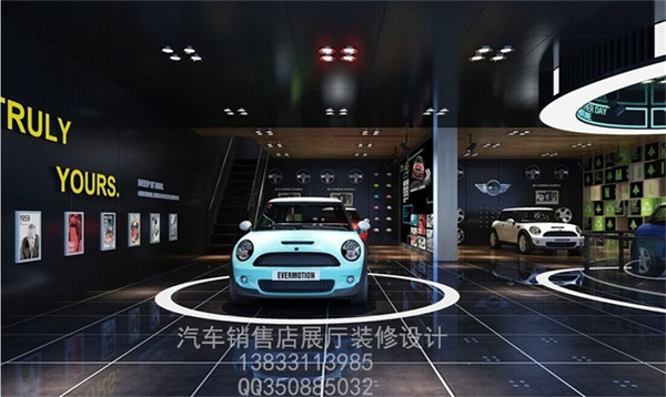 以方格为市场绘制汽车4S店装修设计导向网零线做好图片