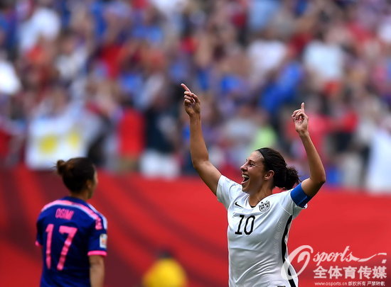 组图:2015女足世界杯决赛 美国5-2击败日本队