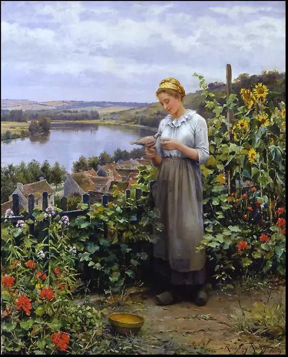 德国油画家笔下的农妇之美
