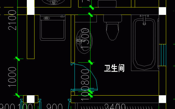 其它 正文 卫生间布置:一个典型的安放洗衣机的放法,如果空间够仍可