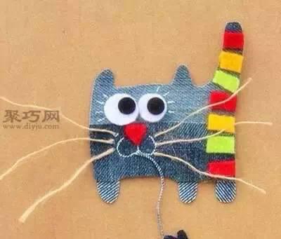 旧牛仔裤diy动物布贴画,爸妈衣柜废旧牛仔大解放