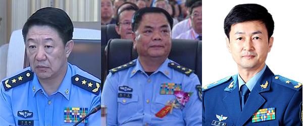 于忠福,赵以良,范骁骏(左起)三位大军区空军政委同时履新空军总部.