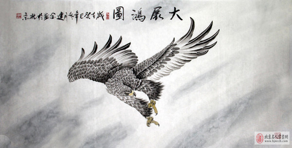 雄鹰展翅,直击长空,它是飞的最高的鸟,不畏高处之寒,只要俯视.