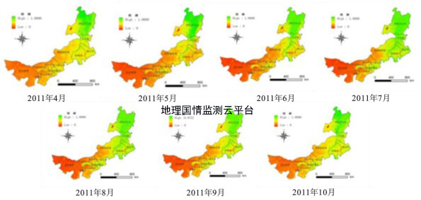 图 2 内蒙古草地生长季植被指数(ndvi)监测