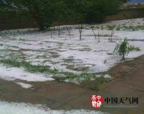 甘肃环县遭遇冰雹袭击 时间长达30分钟