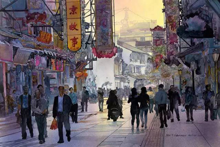 美国画家笔下的水彩中国,值得品味(组图)