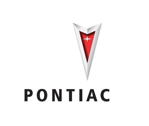 字母"pontiac",取自美国密执安州的一个地名:图形车标是带十字标记的