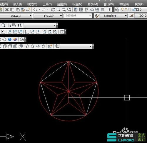 CAD显示三维和二维红五角星线型cad绘制教程不工具栏图片