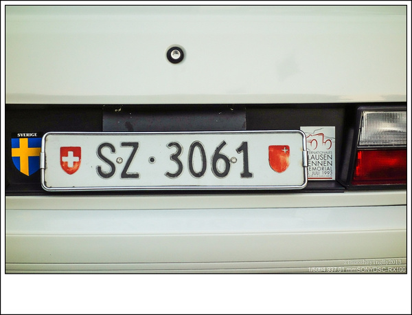 瑞士车牌有瑞士国旗的标示,因不是欧盟成员国没有欧盟标示
