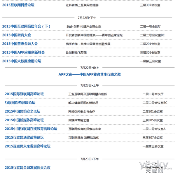 中国互联网大会总议程