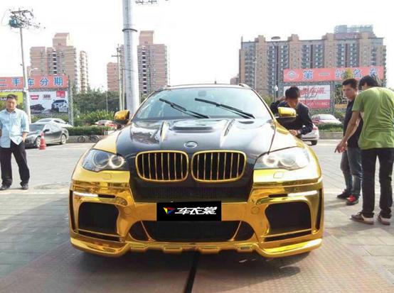 宝马x6全车电镀金车身贴膜