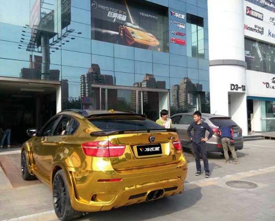 宝马x6全车电镀金车身贴膜
