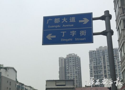 成都奇葩路牌:丁字街变dingzhi街(图)