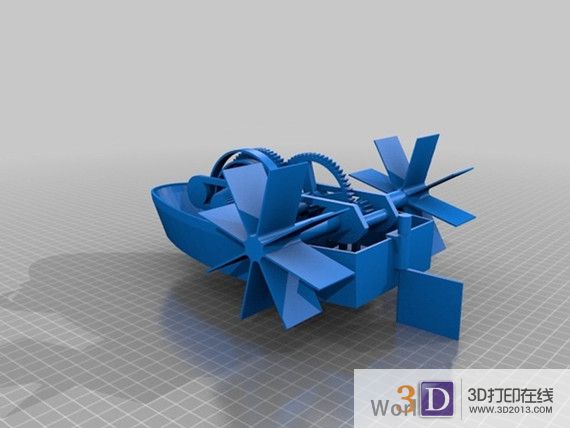 3D打印制作弹簧动力明轮船