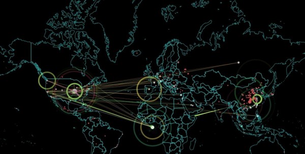 norse attack map 的网站来查看到如此直观的黑客大战的世界地图,从上