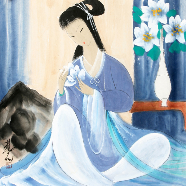 林风眠的仕女图,沉浸在人物的古典美感之余,总感到这些仕女图的身形
