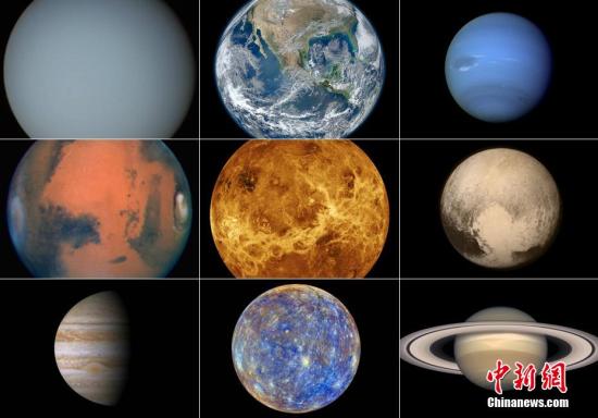 资料图:7月14日,美国太空总署NASA冥王星探测器“新视野号”传回一批迄今最清晰的冥王星照片。至此,太阳系兄弟九个终于都有清晰的证件照。