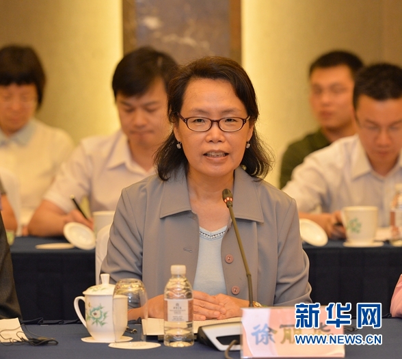美国世界健康基金会上海办公室总监徐丽华在座谈会上发言。 盛一鸣