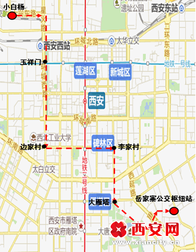 8月1日起21路公交车由大唐芙蓉园延伸至岳家寨(图)