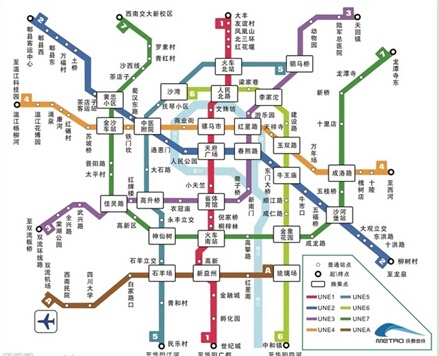(成都地铁交通线路图)