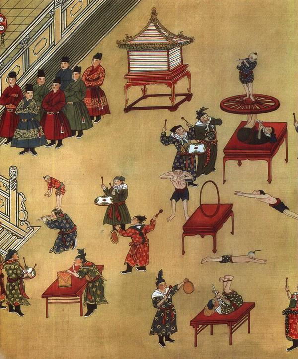 明宪宗元宵行乐图 明 仇英 『竹院品古图』