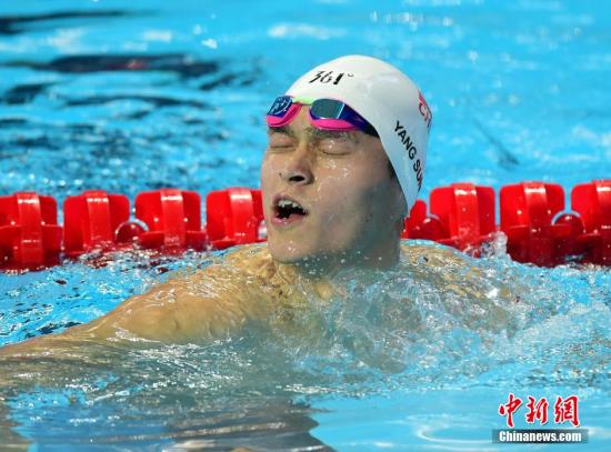 资料图：孙杨在游泳世锦赛中。 中新社发 侯宇 摄