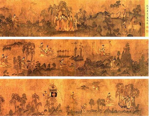 《人物龙凤帛画》战国帛画,又称为《龙凤仕女图》,湖南沙市东南郊