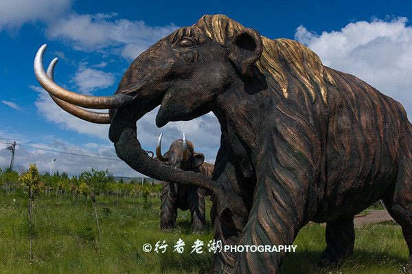 公园内共有古生物雕塑93座,猛犸象群雕塑87只,3座犀牛,1座大角鹿,2座