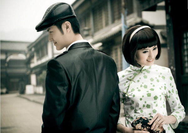 北京婚纱摄影;复古旗袍婚纱照
