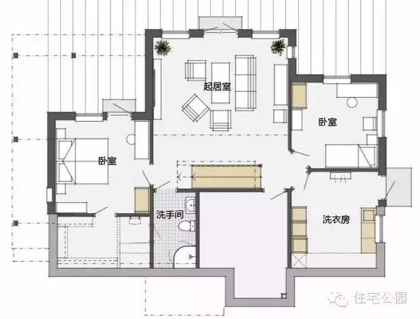 其它 正文  ▲2层平面布局 微信公众号:住宅公园,免费下载别墅,自建房