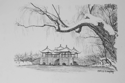 55幅钢笔画献礼扬州城庆 扬州的"黑白"之美你见过吗?
