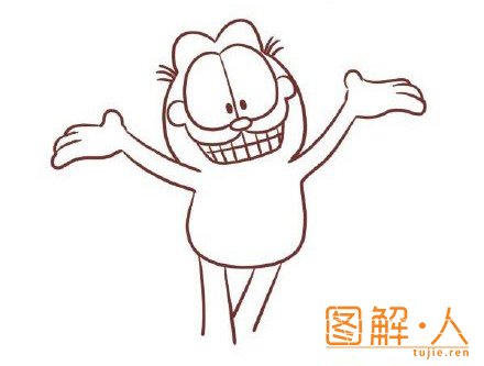加菲猫简笔画图解教程-搜狐