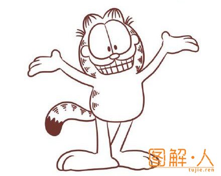 加菲猫简笔画图解教程-搜狐