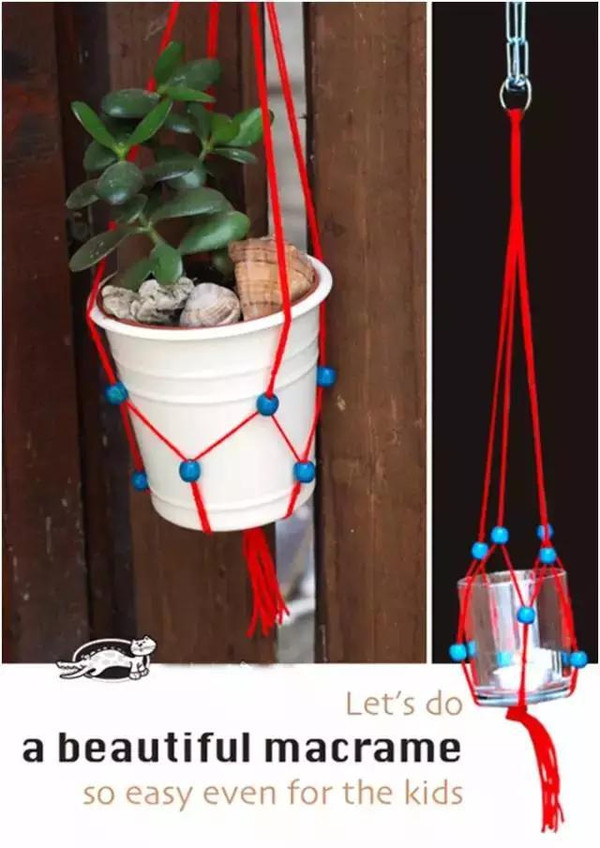 这是挂杯子盆栽绳子的编织方法,很全吧