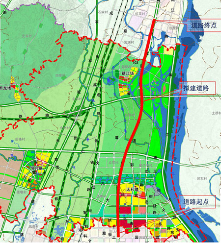 眉彭大道起于东坡大道北延段,止于彭山区彭祖大道南段与凤鸣大道(即