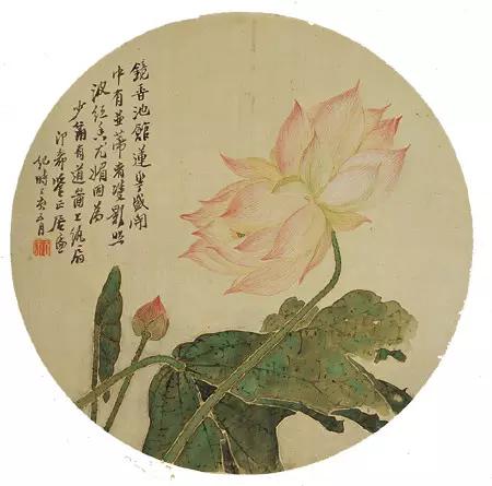 居廉《并蒂莲 1887年 广州艺术博物院藏