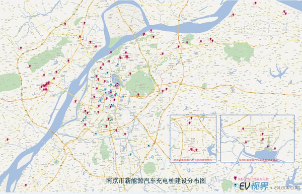 南京公布新能源汽车充电桩使用分布地图