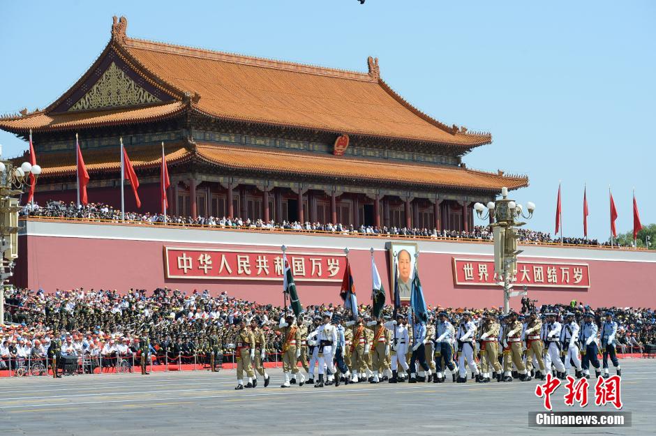 抗战胜利70周年阅兵:巴基斯坦武装力量方队接