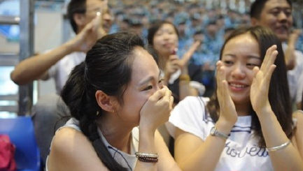 西北工业大学2010级电子信息学院探测制导毕业生苏敬参加了阅兵方队