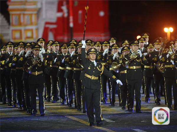 中国军乐团和三军仪仗队亮相莫斯科