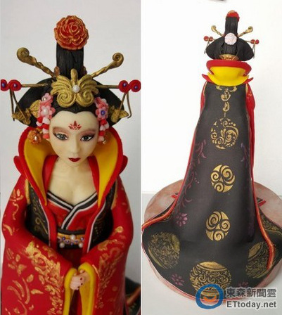 蔡依林做武则天人形蛋糕 指甲锁骨栩栩如生(图)
